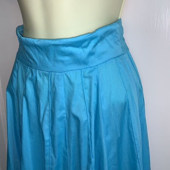 Vintage handmade aqua blue chintz maxi skirt - Picture 2 of 8
